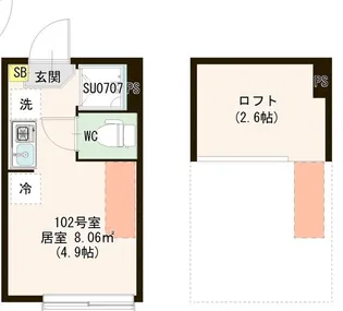 シースカイ平井【1階】の間取り