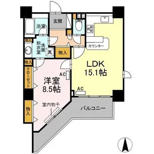 アコール北千住【8階】の間取り