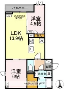 セレスティア六町Ⅱ【3階】の間取り