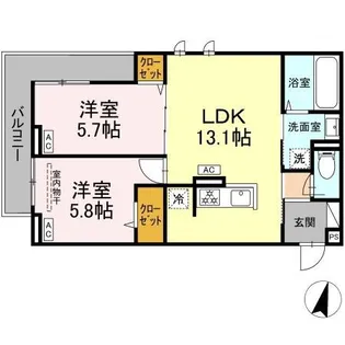 オードリーコート【3階】の間取り