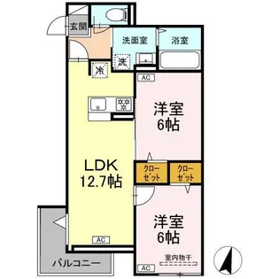オードリーコート【2階】の間取り
