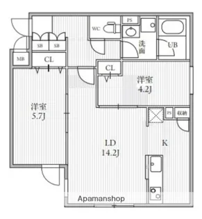 THE PALMS大島【3階】の間取り