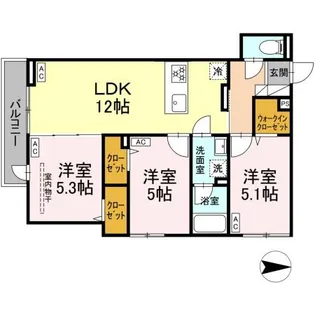 セレスティア西新井II【2階】の間取り