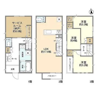 東京都足立区本木西町【一戸建】の間取り