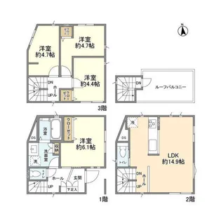 東京都足立区本木西町【一戸建】の間取り