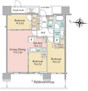 シティタワー綾瀬【26階】の間取り