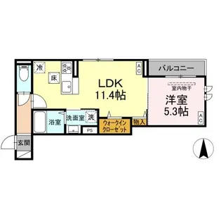 セレスティア扇VI【1階】の間取り