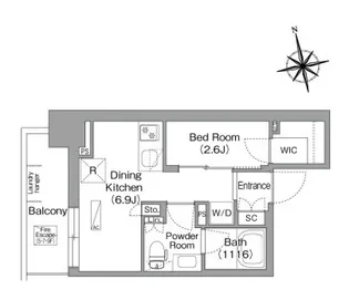 コンフォリア・リヴ門前仲町EAST【9階】の間取り