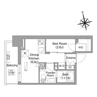 コンフォリア・リヴ門前仲町EAST【9階】の間取り