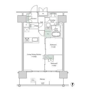 ブルックサイドレジデンス木場【12階】の間取り