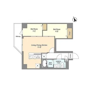 アルファコート青井【5階】の間取り