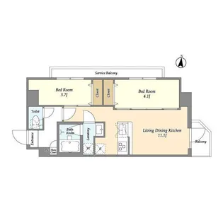 アルファコート梅島【4階】の間取り
