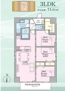 DAIWAグレイスメゾン亀戸【8階】の間取り