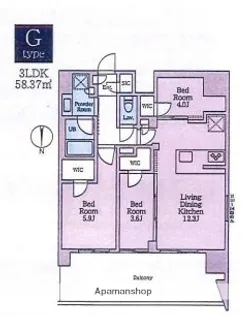 クレストコート東陽町【4階】の間取り