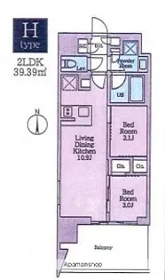 クレストコート東陽町【12階】の間取り