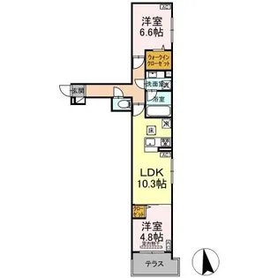 セレスティア谷中【1階】の間取り
