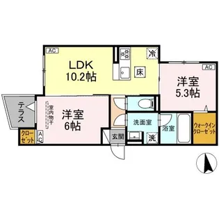 セレスティア谷中【1階】の間取り