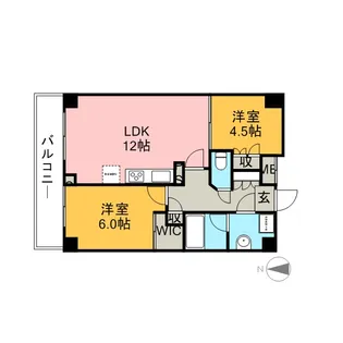 パークアクシス錦糸町・親水公園【6階】の間取り