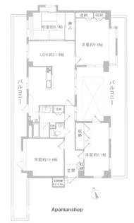 ビバーチェ武蔵野【6階】の間取り