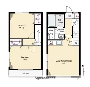 東京都三鷹市井口4丁目【テラスハウス】の間取り
