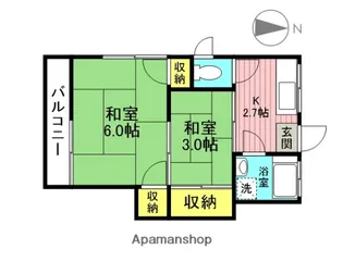 あかつき荘【2階】の間取り