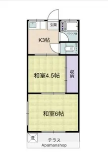 コーポ八幡【1階】の間取り