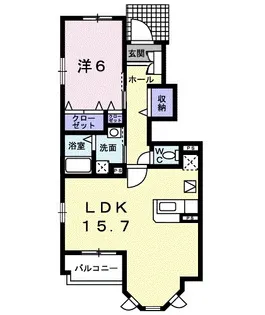 ポム・ド・テールミリュー【1階】の間取り