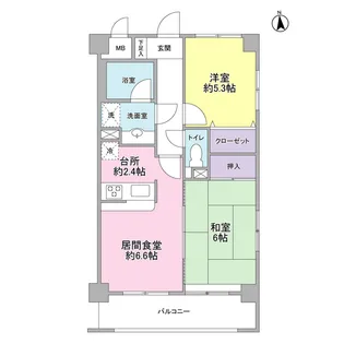 YM花小金井【3階】の間取り