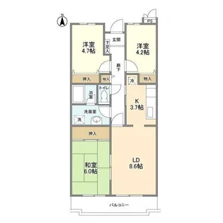 メゾンメルベーユ三鷹【1階】の間取り