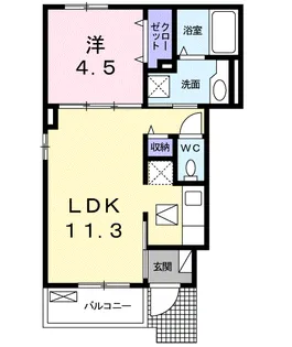 プリムローズ花小金井【1階】の間取り