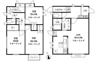 東京都杉並区浜田山2丁目【テラスハウス】の間取り