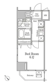 レジディア国立【8階】の間取り