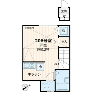 BONHEUR府中【206号室】の間取り
