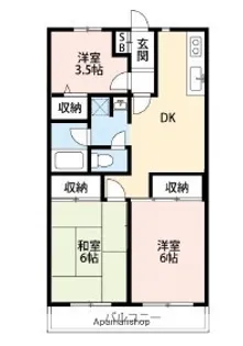 ハイツ瑞光【102号室】の間取り