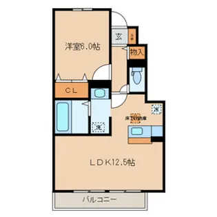 クレールカーサ聖蹟【102号室号室】の間取り