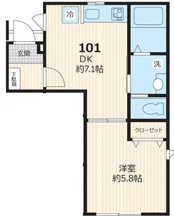 HALE LINO ハレリノ【101号室号室】の間取り