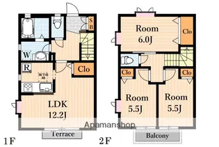 東京都武蔵野市八幡町1丁目【テラスハウス】の間取り