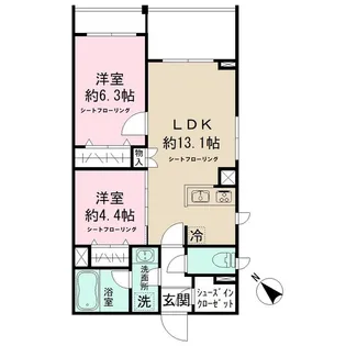 MOCXION INAGI【4階】の間取り