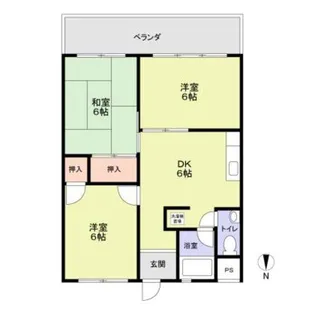 仁平フラッツ【3階】の間取り