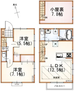東京都調布市小島町3丁目【タウンハウス】の間取り