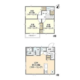 東京都国立市谷保【一戸建】の間取り