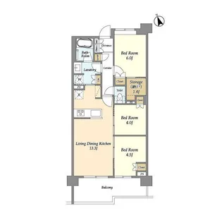 セレステラス調布ケ丘【4階】の間取り