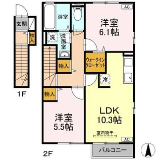 セジュールプレリー【2階】の間取り