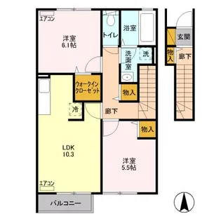 セジュールプレリー【2階】の間取り