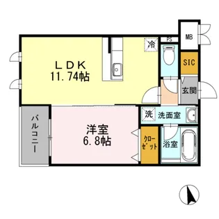 メルベイユ浜田山【1階】の間取り