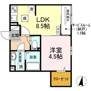 DーROOM元町【1階】の間取り