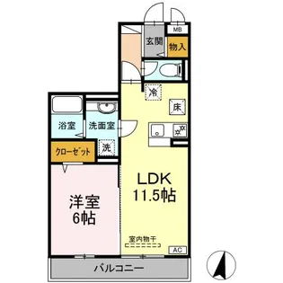 トレビナ保谷【1階】の間取り