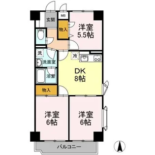 カサグランデ エラン【201号室】の間取り