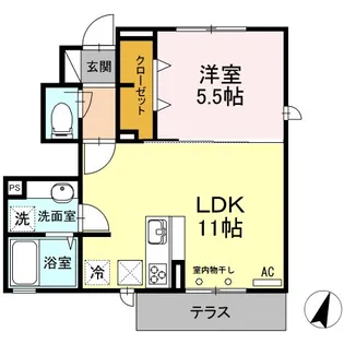 アゼリアテラス【1階】の間取り