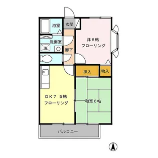 ジュネスハイム ⅠⅡ【1階】の間取り